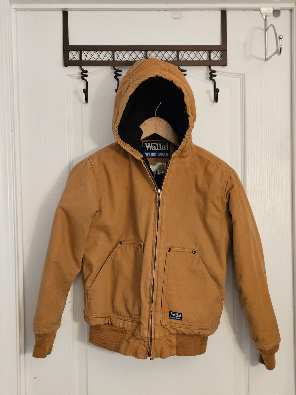 WALLS Tough Wear Work Huntig Youth Canvas Coat Jacket Full Zip Lined Large 12/14
